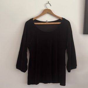 J Jill Black Velvet Long Sleeve Stretch MP